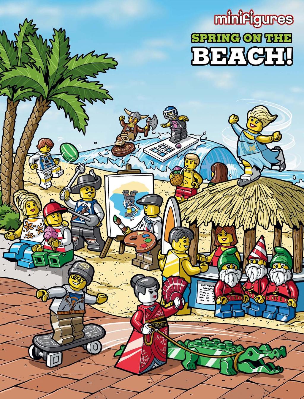 I t s a beautiful, warm day on the beach. All the minifigures are having fun.