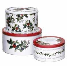 8" x H:4" 883 christmas wish 8585 the holly and the ivy 8038 large tin D:26.5 x H:14cm/D:10.4" x H:5.5" medium tin D:21.8 x H:13cm/D:8.5" x H:5.1" small tin D:20 x H:10cm/D:7.