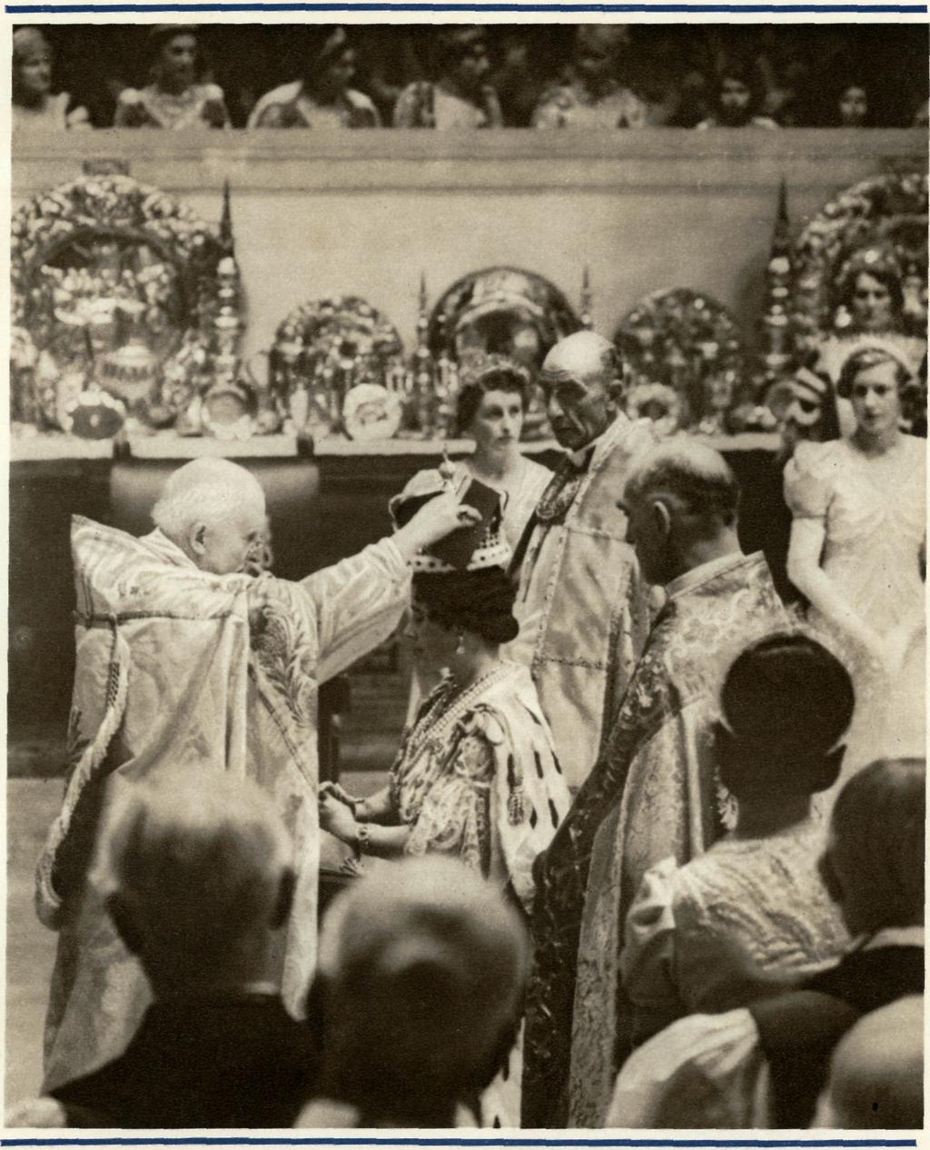 The Queen's Coronation Her Majesty kneeling before the Archbishop of