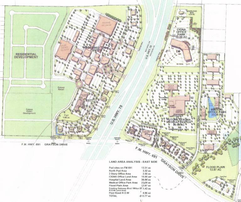 Proposed Developments near US 75/FM 691 Cigna Office Complex Texoma