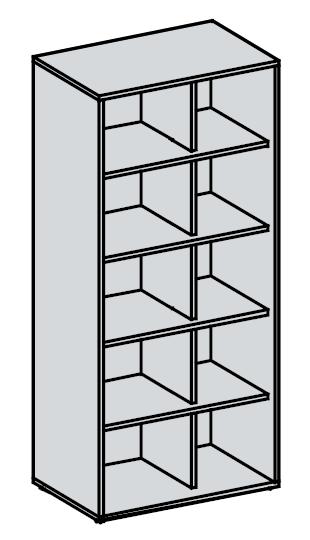 BOOKCASES ZO Sto Open Bookcase 15 d x 30 w x 66 h (SMALL) 20 d x 30 w x 66 h (LARGE) All shelves