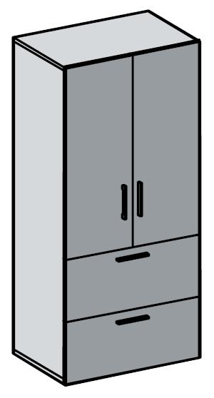 File Door Combo Cabinet (2 drawer lockable) 20 d x 30 w x 66 h All shelves are fixed and