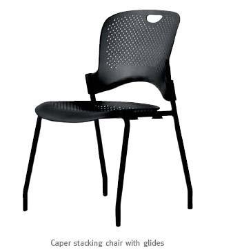 LAB/BEAN DESK SEATING Item: Herman Miller Caper Rolling Chair Model Number: WC410P Finish Detail: Molded Seat & Back, w/ Fixed Arms and Casters BK - Black Frame BK