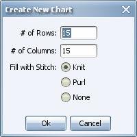 Knit Visualizer 1.2 Manual Page 12 of 46 It is often best to begin using the Pattern Entry area with an empty chart.