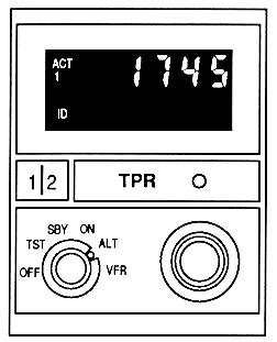 SBY - Applies power to the TRS-42A system circuits without activating the transmitter. The last displayed code appears in the upper line of the display and may be changed with CODE SELECT knobs.