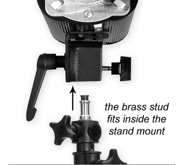 Note: The X-Series stand mount fits light stands with 5/8-inch or smaller studs. 8 3. Attach your accessories.