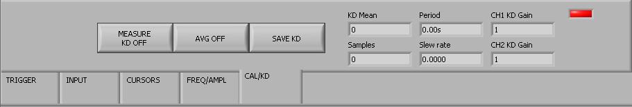SCOPE CAL/KD MEASURE KD ON / OFF Enable or disable the measurement of the system gain, KD of the selected measurement channel.