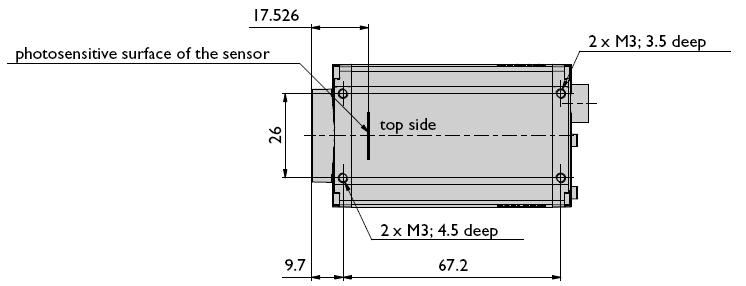 Dot pitch is 0264 mm on LCD Figure 4: Basler camera sensor position When you have the picture in a good focus, set the exposure so the image is bright, but not saturated (fully white) at the