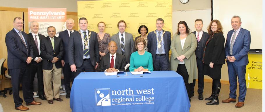Signing Ceremony of MoUs between NW Regional College and Philadelphia Community College and State of Pennsylvania