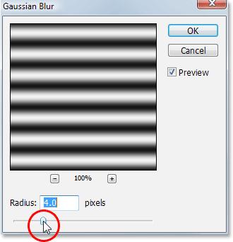Step 8: Apply The Gaussian Blur Filter To The Lines Before we can use our black and white lines as water ripples, we need to smooth them out and create nice, smooth transitions between them.