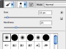 This will hide the hide the Vibrance effect completely. Click on the Brush tool in the toolbar to select it.