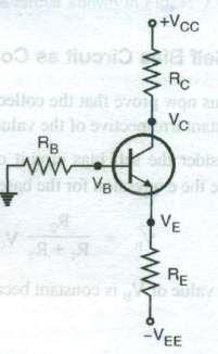 In this circuit the negative supply voltage - V EE is used to forward bias the base-emitter junction. TIle positive supply voltage + Vcc is used to reverse bias the collector-base junction.