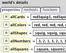 The arrays Click on world in the object tree, and go to its properhes tab. There are several lists already created.