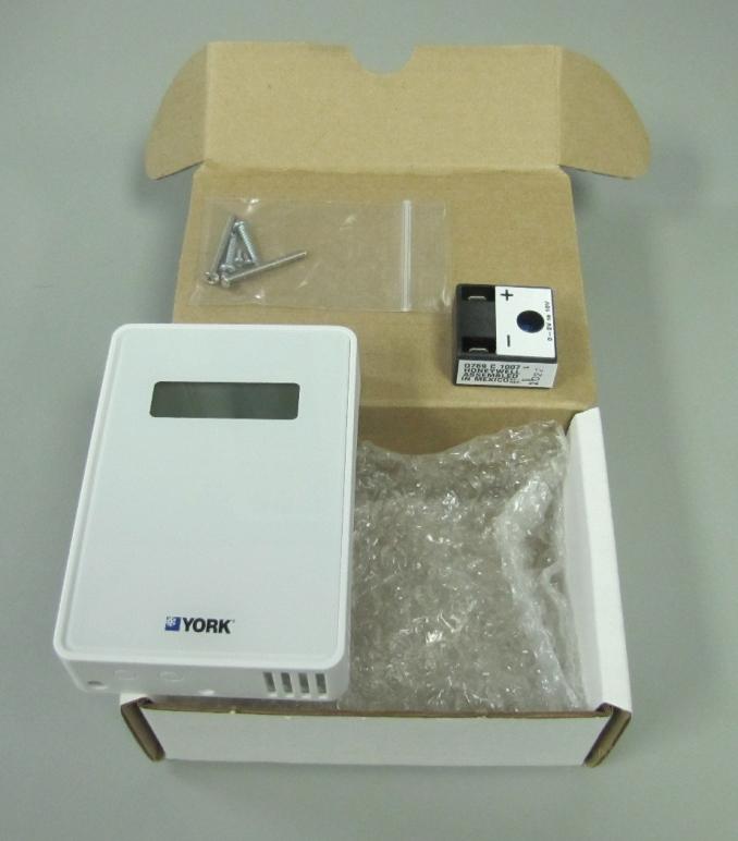 INSTALLATION INSTRUCTIONS CO2 SENSOR, WALL MOUNT MODEL# 2AQ04700324B WARNING: BEFORE INSTALLING READ ALL OF THE MANUFACTURERS INSTALLATION AND MAINTENANCE INSTRUCTIONS Ship ping and Pack ing List 1