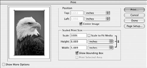 Selecting Your Print Settings 1. Select File > Print with Preview. You see this window: 2. Click the Page Setup button to change the page size and orientation settings as necessary, then click OK. 3.