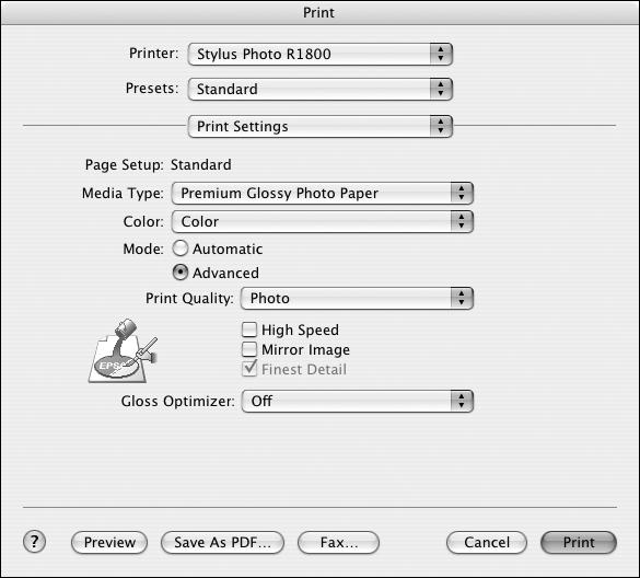 11. Select the Media Type setting for the profile you re printing. 12. Click the Advanced button. 13.