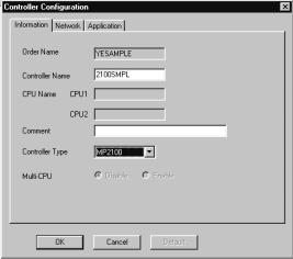 Right-click the YESAMPLE Order Folder and select Create New Folder Controller Folder. 2. Set the Controller Name and Controller Type shown below, and click the OK Button.