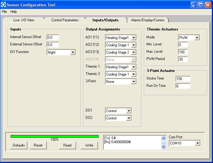Software Configuration Tool The parameter options can be configured using the Software Configuration Tool.