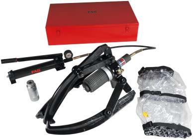 The hydraulic extractors PULLER-HYD100 to PULLER-HYD300 are also available in a version with extended arms, suffix XL.