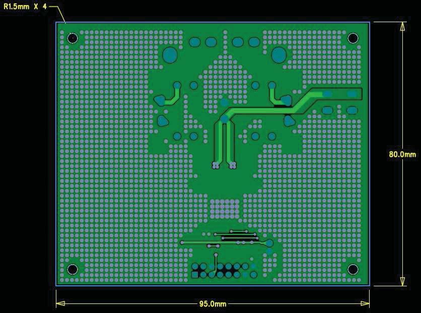 Top view of PCB layout AM045233v1 Figure