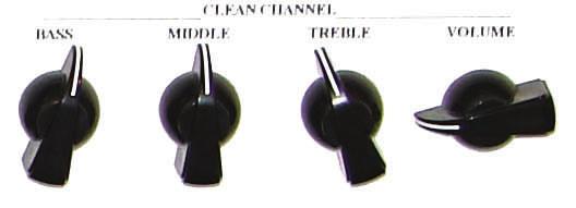 Clean Channel Bass: Contours the Low frequencies Middle: Contours the Middle Frequencies Treble: Contours the