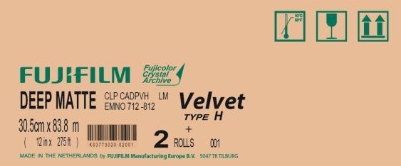 8. Paper surface and thickness available 10.2b Bag labelling Velvet Type S VELVET PAPER is available is only available with the unique deep matte surface.