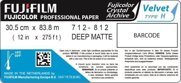 Note FUJICOLOR paper is marked with a three digit emulsion number followed by an additional three digit number which is provided for production control purpose only.