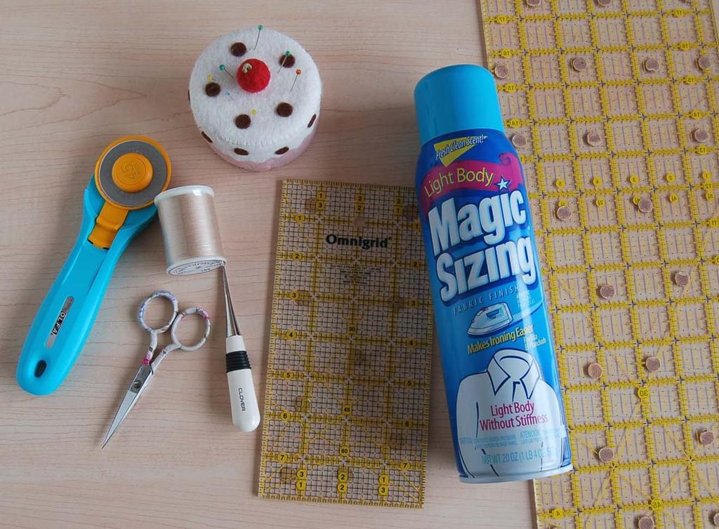 Supplies you will need: You will need basic quilting supplies such as a rotary ruler, cutting mat, ruler, scissors, pins (I like the fine patchwork pins from Clover, because you can sew right over