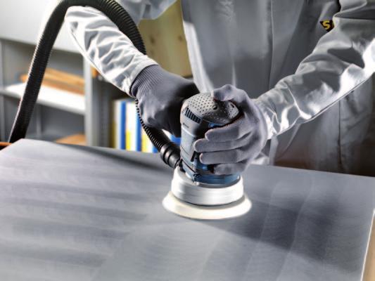 Very hard solid surfaces 4. High-gloss: Tip: Cleaning after every sanding operation To achieve high-quality surfaces, the workpiece surface has to be cleaned after every sanding operation.