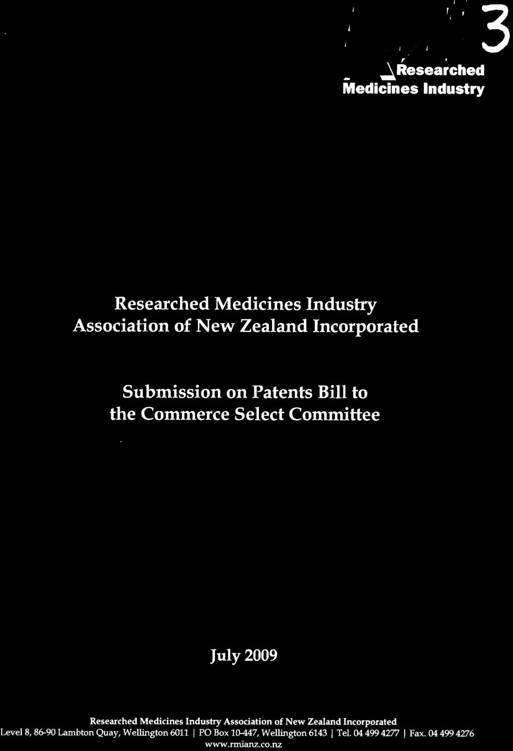 Researched Medicines Industry Association of New Zealand Incorporated Level 8, 86 90