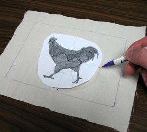 Print a paper template of the design at full size using embroidery software.