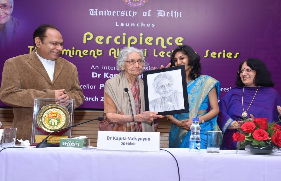 College Dr Swati Dr Kapila Vatsyayan won both hearts and minds presents a pencil portrait of the
