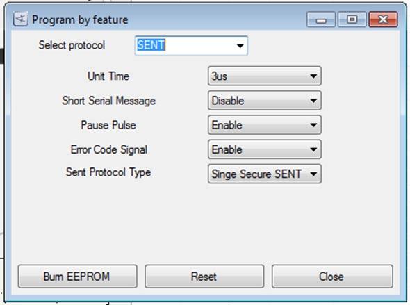 Programming Button Save Config Load config Lock EEPROM Description Save the actual EEPROM settings in a.txt file.