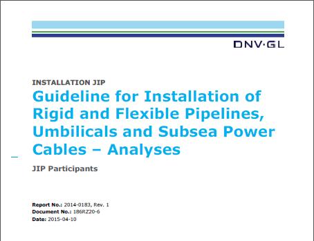 Standardization of Subsea Equipment and Components Installation JIP Bring together installation contractor knowledge and best practice to develop guideline: For installation analysis Limit state