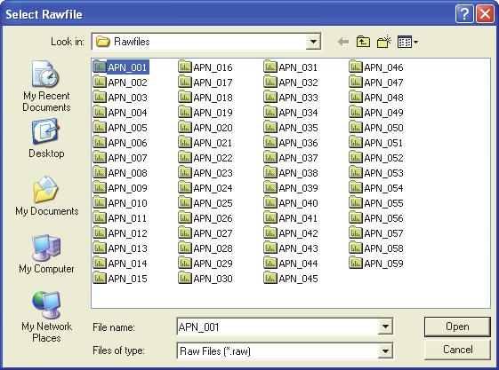 Select the Import Rawfiles check box. b. Click Browse. Figure 5. Import raw files option page c.