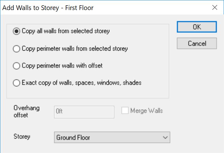 Copying Floors The Create New Floor dialog box opens when an empty floor is selected from the Floors drop-down menu on the right-hand side of the main application window.