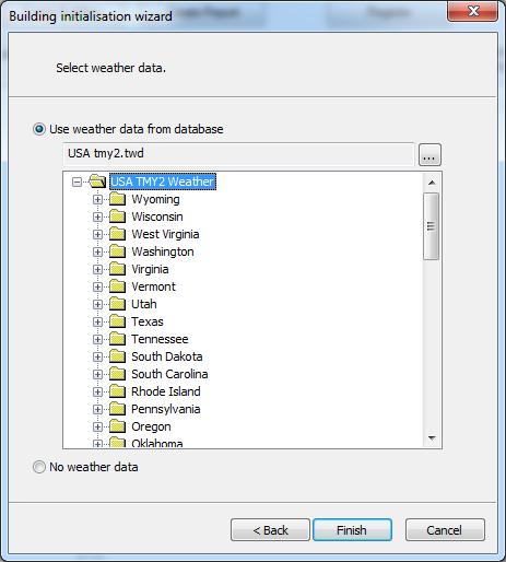 Weather USA weather data is included with Tas, the data is obtained from the US government EnergyPlus website listed below.