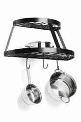 Includes 8 pot rack hooks Includes installation