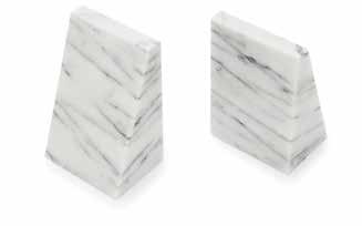 PRESENTATION TRIANGULAR WHITE MARBLE BOOKENDS 48751 Set of 2 0-30734-48751-8 Crafted from