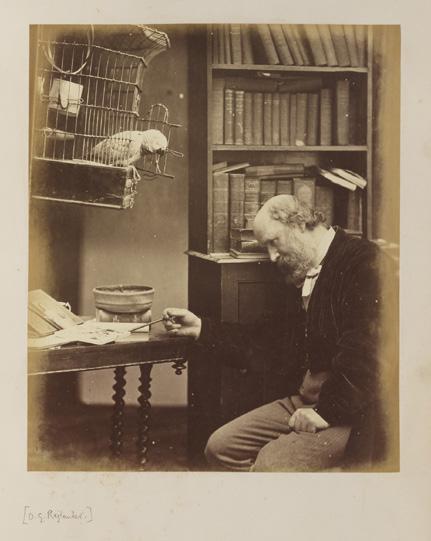 29. Self-Portrait with Parrot, about 1865 In Album of Photographs by Oscar G.
