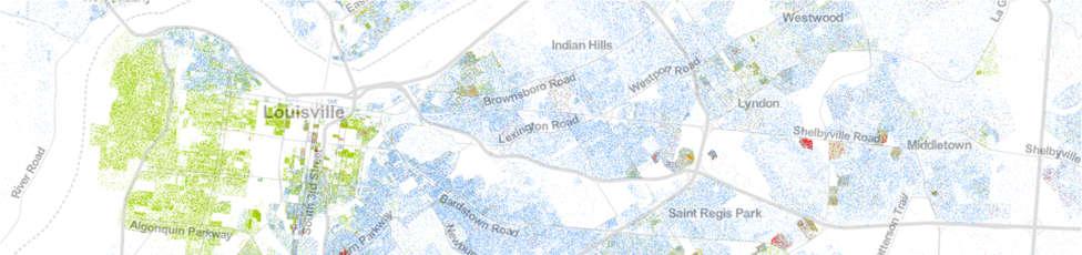 G2 Dot Map of Race in Louisville Explanation: Each