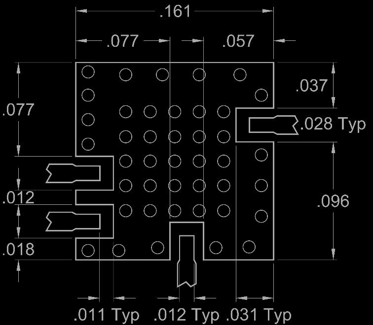 254um MAX 0.03um MIN 3. All unconnected pads should be connected to PCB RF ground. 4.