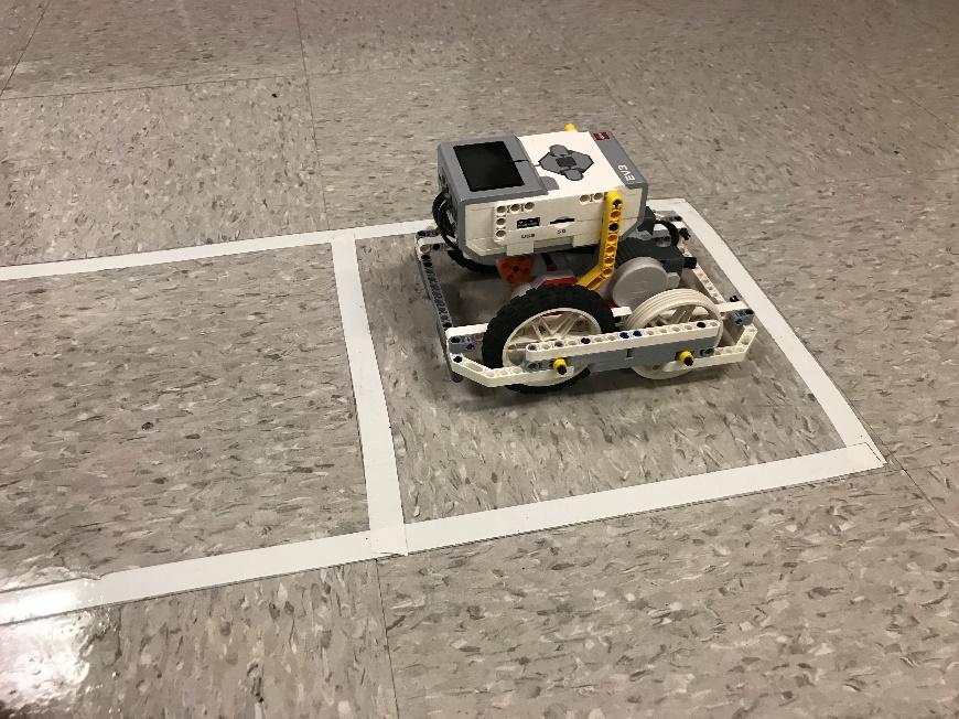 Once the distance the robot need to travel is set on the floor, have the students measure to figure out how to calculate the number of