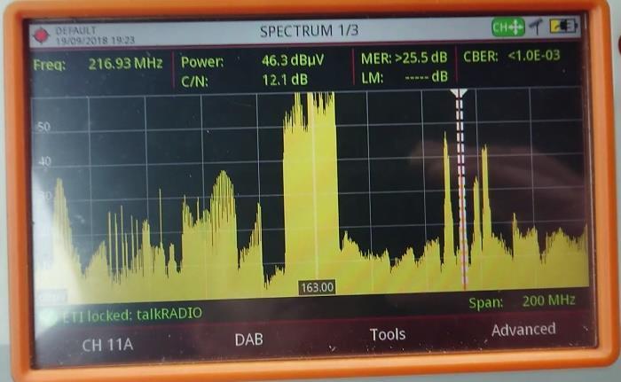 the road on 163MHz This frequency is close to the bottom of the DAB band Interferer was overloading DAB receivers in
