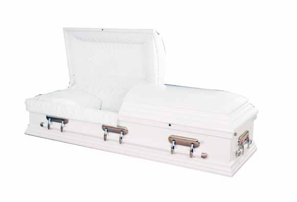 Essence A solid wood casket in elegant white, which