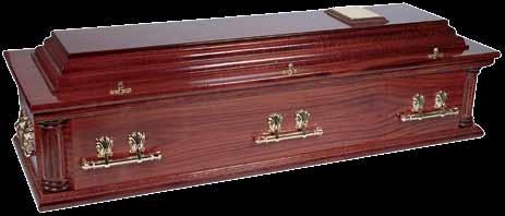 Complete with matching handles, the casket has a