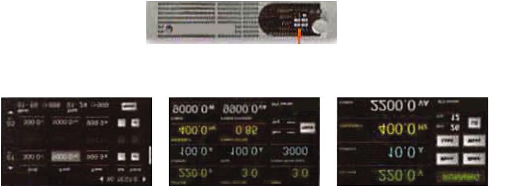 Transient generation (Power line disturbance) Intuitive touch panel Transient generation is an extended feature that provides the users an easy setup for power line disturbance