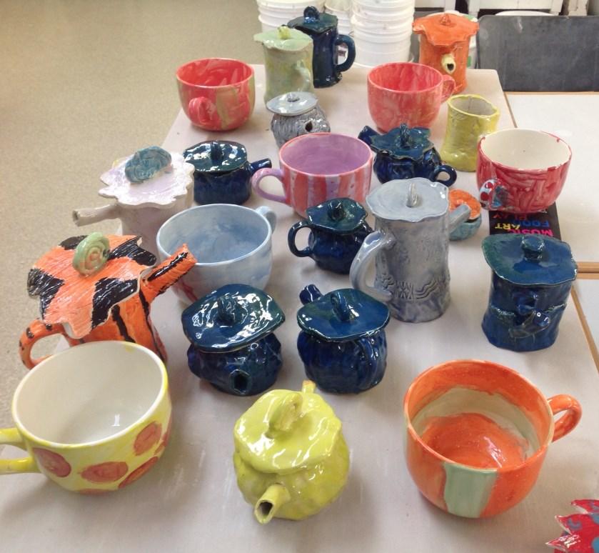 00 materials included Tea Party Pottery - 4 classes Children will hand build funky tea bowls and tea pots using different techniques for