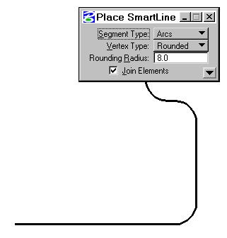 5 Smarter Lines Placing the Mounting Plate Outline 1. Select the Place SmartLine tool, make the tool settings Segment Type: Lines, Vertex Type: Rounded, Rounding Radius: 8, Join Elements: Checked. 2.