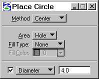 5 Smarter Lines Place the Fixing Screw Holes 1. Select the Place Circle tool, set the Method to Center, the Area to Hole, the Fill Type to None. 2.